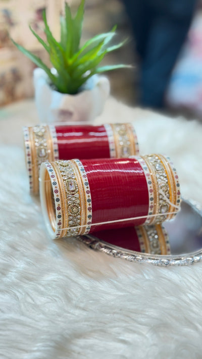 Designer dark Red Bridal Chooda