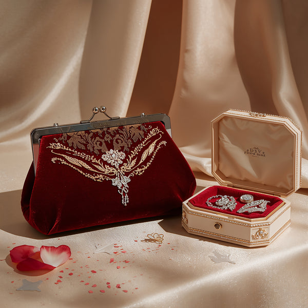 Golden Zari Bridal Clutch