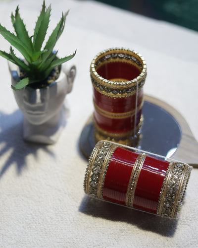 Red Bridal Glass Bangles